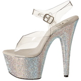 Hopea 18 cm Pleaser BEJEWELED-708DM Strassisomisteiset Platform Korkosandaalit