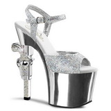 Hopea 18 cm Pleaser REVOLVER-709G Korkosandaalit Kromi Platform