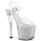 Hopeanvriset 18 cm LOVESICK-708SG glitter platform sandaalit naisten