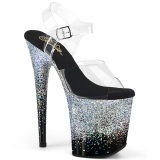 Hopeanvriset 20 cm FLAMINGO glitter platform sandaalit naisten