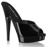 Keinonahka 15 cm SULTRY-601 Mustat korkokengt puukengt