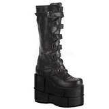 Keinonahka 18 cm STACK-308 Platform Gootti Saappaat Miesten