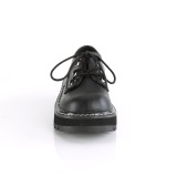 Keinonahka 3 cm LILITH-99 Musta punk kengät nauhoja