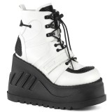 Keinonahka Valkoiset 12 cm STOMP-13 platform kiilanilkkurit