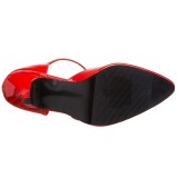 Kiiltonahka 10 cm VANITY-415 avokärkiset avokkaat kengät t-strap punaiset