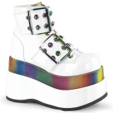 Kiiltonahka 11,5 cm BEAR-104 demonia nilkkurit platform valkoiset