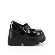 Kiiltonahka 11,5 cm SHAKER-23 vaihtoehtoinen kengät paksupohjaiset musta