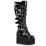 Kiiltonahka 14 cm demoniacult vasikat venytt platform saappaat stretch