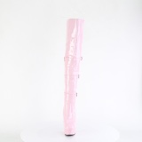 Kiiltonahka 15 cm DELIGHT-3018 pitkävartiset saappaat hihna vaaleanpunaiset