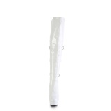 Kiiltonahka 15 cm DELIGHT-3018 pitkävartiset saappaat hihna valkoiset
