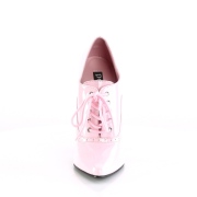 Kiiltonahka 15 cm DOMINA-460 nauha avokkaat kengt oxford vaaleanpunaiset