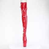 Kiiltonahka 18 cm ADORE-3850 Punaiset nauhalliset ylipolvensaappaat