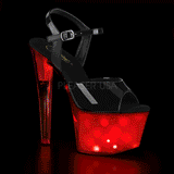 Kiiltonahka 18 cm DISCOLITE-709 strippari kengt tankotanssi sandaletit LED hehkulamppu