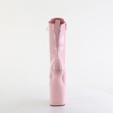 Kiiltonahka 20 cm CRAZE-1040 Heelless korkeat nilkkurit pony vaaleanpunaiset