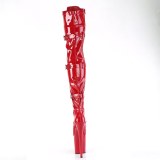 Kiiltonahka 20 cm FLAMINGO-3028 pitkvartiset saappaat hihna punaiset