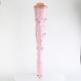 Kiiltonahka 20 cm FLAMINGO-3028 pitkvartiset saappaat hihna vaaleanpunaiset