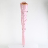 Kiiltonahka 20 cm FLAMINGO-3028 pitkvartiset saappaat soljilla vaaleanpunaiset
