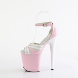 Kiiltonahka 20 cm FLAMINGO-884 vaaleanpunaiset korkokengiss pleaser korokepohjakengt