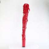 Kiiltonahka 23 cm INFINITY-3028 pitkvartiset saappaat soljilla punaiset