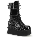 Kiiltonahka 8,5 cm TRASHVILLE-138 demonia saappaat - unisex platform saappaat