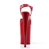 Kiiltonahka punaiset 23 cm INFINITY-909 korkeakorkoiset kengt - todella korkeat korot
