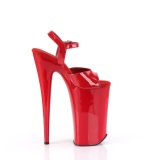 Kiiltonahka punaiset 25,5 cm BEYOND-009 korkeakorkoiset kengt - todella korkeat korot