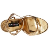 Kultaiset 15 cm DOMINA-108 fetissi piikkikorko sandaalit