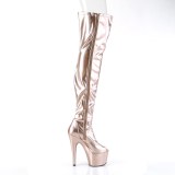 Kultaiset 18 cm ADORE-3011HWR Hologrammi platform overknee saappaat avokrkiset