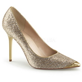 Kultaiset Glitter 10 cm CLASSIQUE-20 suuret koot stilettos kengt