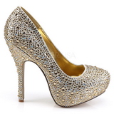 Kultaiset Kimaltelevia Kiviä 13,5 cm FELICITY-20 naisten kengät korkeat korko
