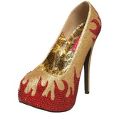 Kultaiset Kimaltelevia Kivi 14,5 cm Burlesque TEEZE-27 naisten kengt korkeat korko