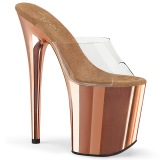 Kultaiset kromi platform 20 cm FLAMINGO-801 korkeat korot puukengt