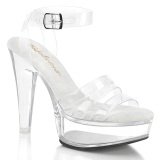 Läpinäkyvä 13 cm MARTINI-505 Valkoiset korkeakorkoiset sandaalit naisten