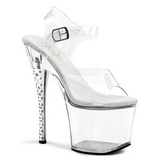 Läpinäkyvä 18 cm DIAMOND-708 Kimaltelevia Kiviä naisten kengät korkeat