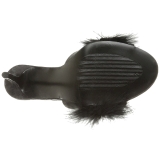 Musta 10 cm CLASSIQUE-01F naisten puukengt marabou hyhenet