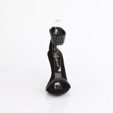 Musta 11,5 cm CUPID-440 nilkkaremmill piikkikorko sandaalit korolla