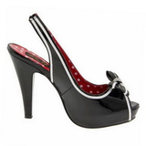 Musta 11,5 cm retro vintage BETTIE-05 naisten kengt korkeat korko