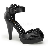 Musta 11,5 cm retro vintage BETTIE-07 naisten kengät korkeat korko