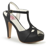 Musta 11,5 cm retro vintage BETTIE-23 Korkeat Juhlasandaalit