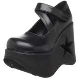 Musta 13,5 cm DYNAMITE-03 lolita kengät gootti wedge kiilakorkonilkkurit