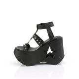 Musta 13 cm DemoniaCult DYNAMITE-12 emo sandaalit kiilakorkosandaalit