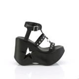 Musta 13 cm DemoniaCult DYNAMITE-12 emo sandaalit kiilakorkosandaalit