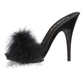 Musta 13 cm POISE-501F Marabou Hyhenet Puu Kengt