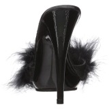 Musta 13 cm POISE-501F Marabou Hyhenet Puu Kengt