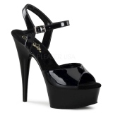 Musta 15 cm DELIGHT-609 pleaser korkokengt platform