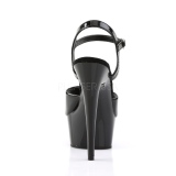 Musta 15 cm DELIGHT-609 pleaser korkokengt platform