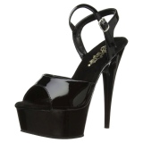 Musta 15 cm DELIGHT-609 pleaser korkokengt platform