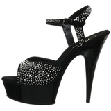 Musta 15 cm DELIGHT-609RS Kimaltelevia Kivi naisten kengt korkeat korko