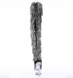 Musta 15 cm DELIGHT exotic overknee saappaat strassisomisteiset hapsuilla