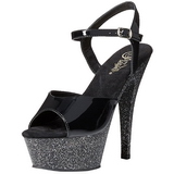 Musta 15 cm KISS-209MG Glitter Platform Korkokengill